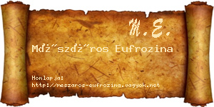 Mészáros Eufrozina névjegykártya