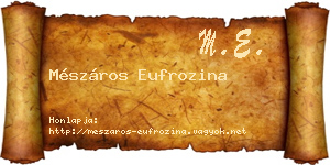 Mészáros Eufrozina névjegykártya